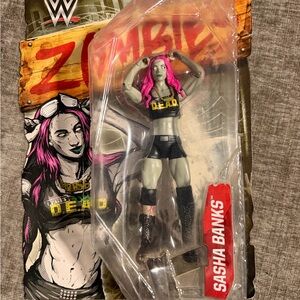 WWE Zombie Figure with Pink Hair and Black Outfit